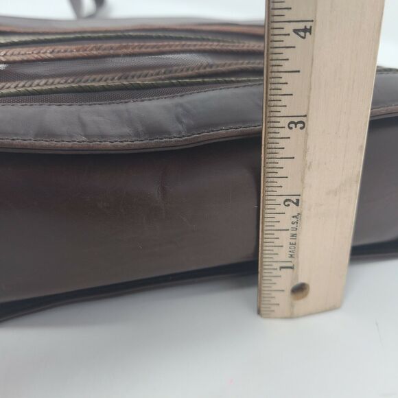 Vintage Stuart Weitzman Brown Tan Classy Designer Leather Purse 21" Drop Strap - Picture 12 of 12